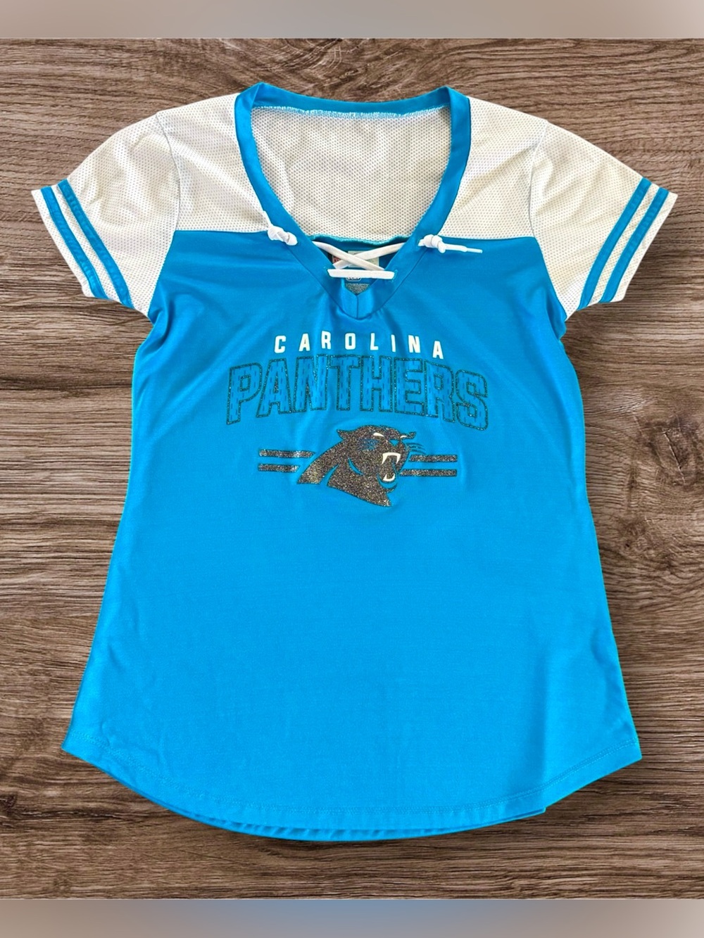 NFL Shop Carolina Panthers lace-up mesh jersey tee